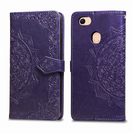 Embossed Mandala Pattern PC + TPU Horizontal Flip Leather Case with Holder &amp; Card Slots, For OPPO F5, For OPPO F7, For OPPO F9, For OPPO F11 Pro, For OPPO F11