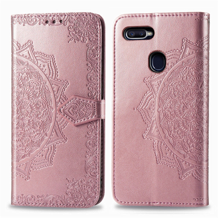 Embossed Mandala Pattern PC + TPU Horizontal Flip Leather Case with Holder & Card Slots, For OPPO F5, For OPPO F7, For OPPO F9, For OPPO F11 Pro, For OPPO F11