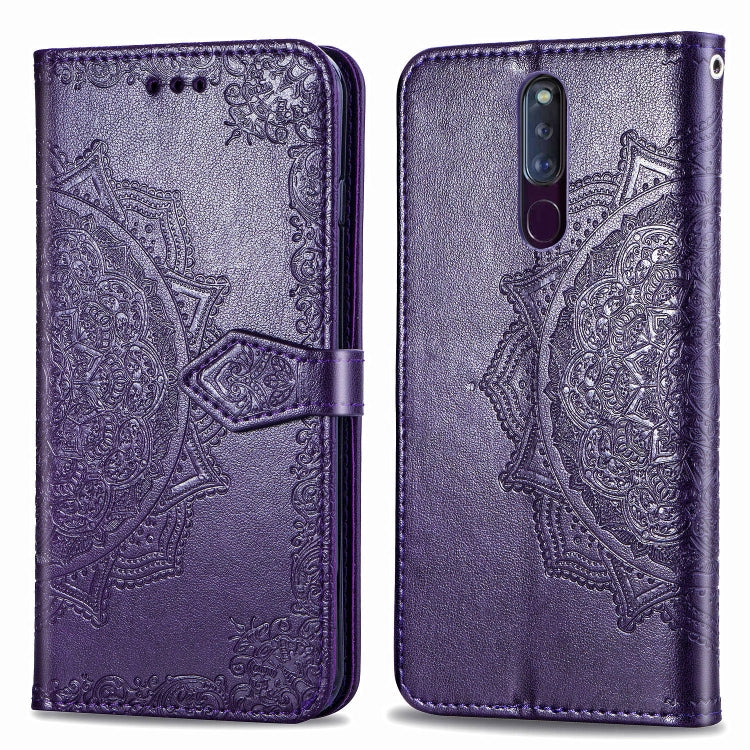 Embossed Mandala Pattern PC + TPU Horizontal Flip Leather Case with Holder & Card Slots, For OPPO F5, For OPPO F7, For OPPO F9, For OPPO F11 Pro, For OPPO F11