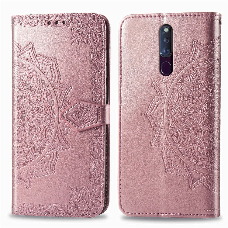 Embossed Mandala Pattern PC + TPU Horizontal Flip Leather Case with Holder & Card Slots, For OPPO F5, For OPPO F7, For OPPO F9, For OPPO F11 Pro, For OPPO F11