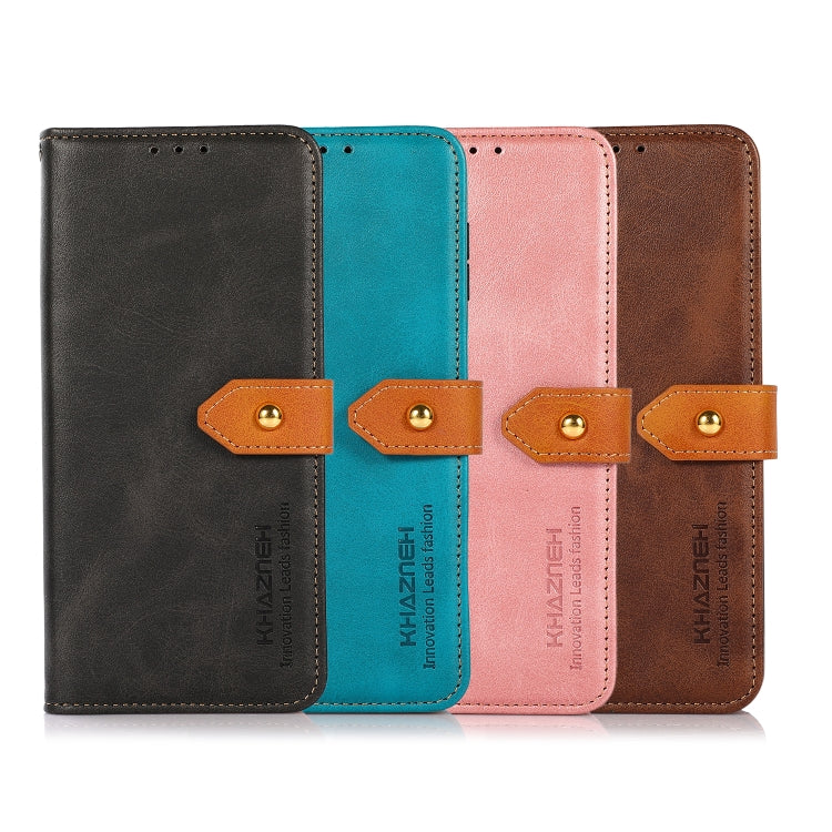 KHAZNEH Dual-color Cowhide Texture Flip Leather Phone Case, For Motorola Moto E40 / E30 / E20, For OnePlus 9RT 5G