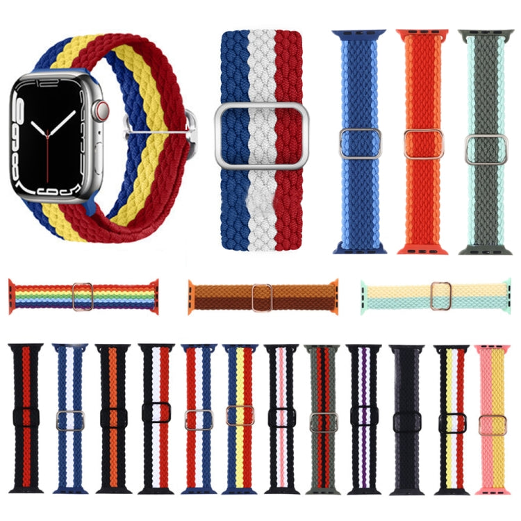 Adjustable Striped Woven Nylon Strap Watchband For Apple Watch Series, Series 1