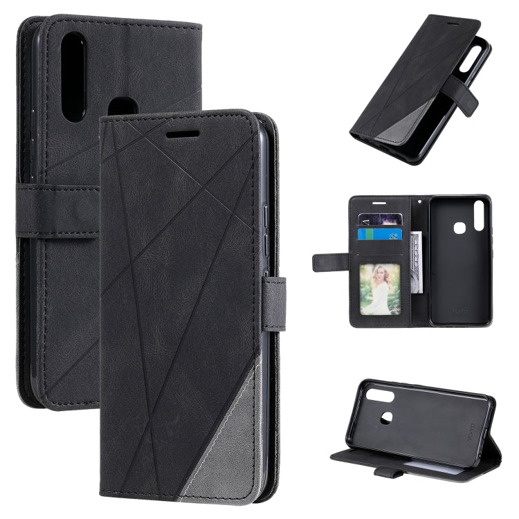 Skin Feel Splicing Horizontal Flip Leather Phone Case