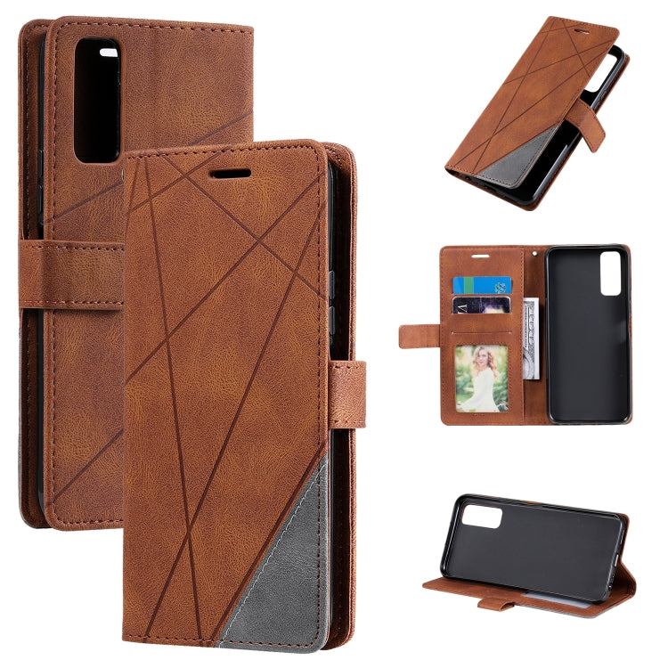 Skin Feel Splicing Horizontal Flip Leather Phone Case