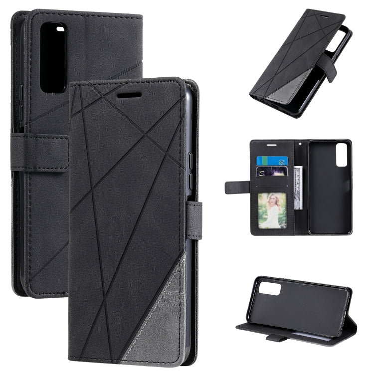 Skin Feel Splicing Horizontal Flip Leather Phone Case