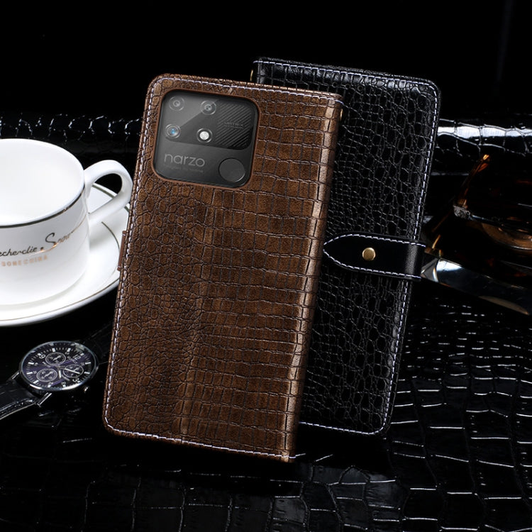 idewei Crocodile Texture Horizontal Flip Leather Case with Holder & Card Slots & Wallet, For OPPO Realme Narzo 50A, For Tecno Phantom X, For vivo S10e, For Huawei Enjoy 20e