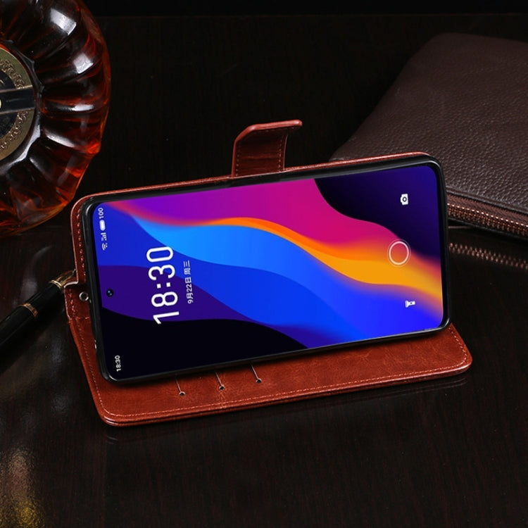 idewei Crazy Horse Texture Leather Case with Holder & Card Slots & Wallet, For Meizu 18x