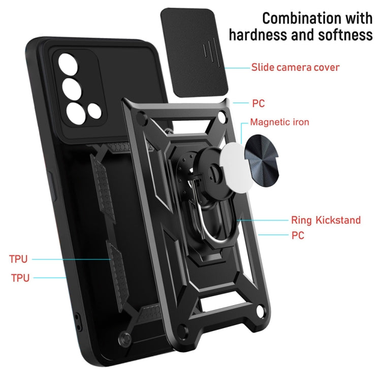 Sliding Camera Cover Design TPU+PC Phone Protective Case, For OPPO A74 4G, For OPPO A93 5G / A74 5G / A54 5G, For OPPO A94/Reno5/F19 Pro/Reno5 Lite, For OPPO Realme C21/C20/C11 2021