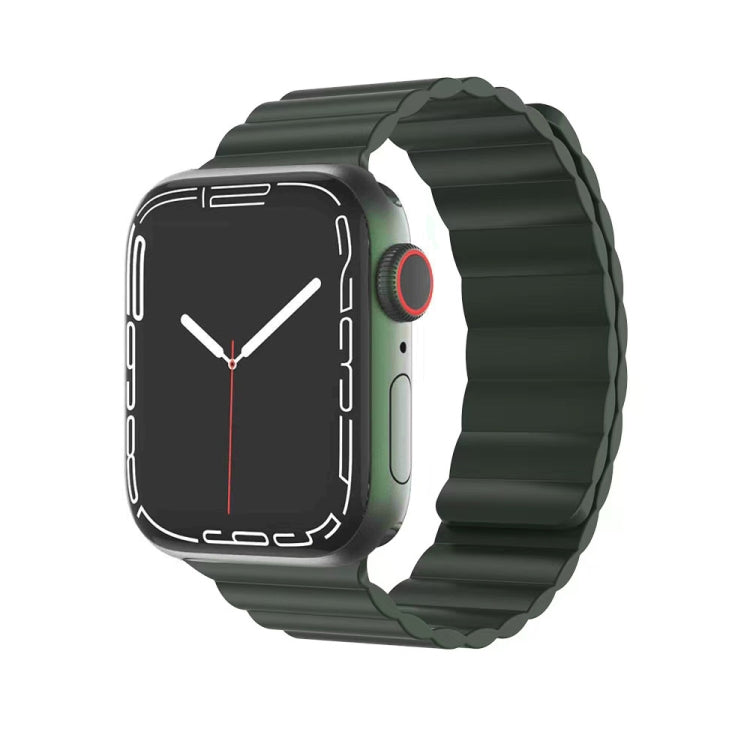 Mutural Liquid Silicone Magnetic Strap Watchband For Apple Watch Series, 7 41mm / 6&amp;SE&amp;5&amp;4 40mm / 3&amp;2&amp;1 38mm, 7 45mm / 6&amp;SE&amp;5&amp;4 44mm / 3&amp;2&amp;1 42mm