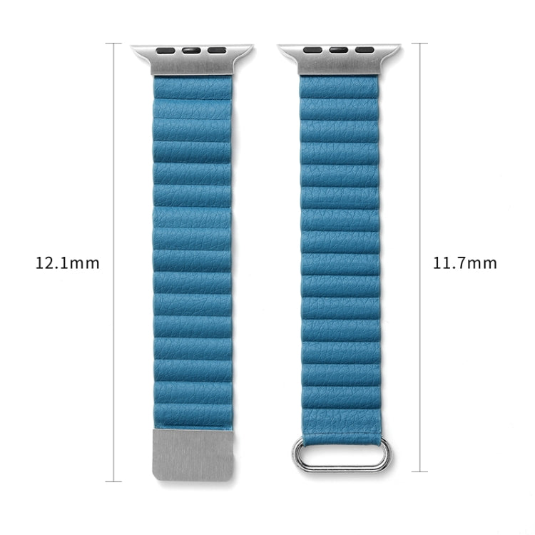 Magnetic Leather Strap Watchband For Apple Watch Series, 7 41mm / 6&amp;SE&amp;5&amp;4 40mm / 3&amp;2&amp;1 38mm, 7 45mm / 6&amp;SE&amp;5&amp;4 44mm / 3&amp;2&amp;1 42mm