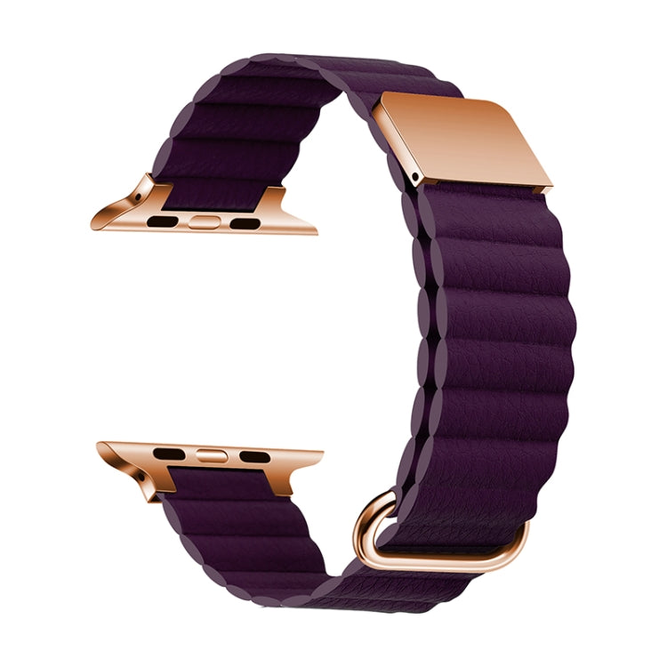 Magnetic Leather Strap Watchband For Apple Watch Series, 7 41mm / 6&amp;SE&amp;5&amp;4 40mm / 3&amp;2&amp;1 38mm, 7 45mm / 6&amp;SE&amp;5&amp;4 44mm / 3&amp;2&amp;1 42mm