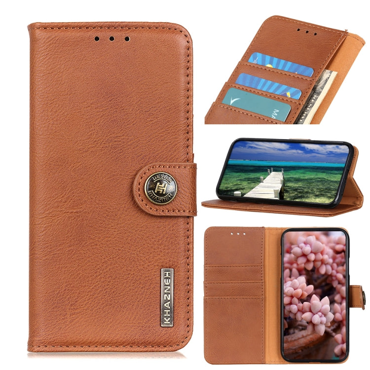 KHAZNEH Cowhide Texture Horizontal Flip Leather Phone Case with Holder &amp; Card Slots &amp; Wallet, For OnePlus 10 Pro, For vivo Y15s / Y15a