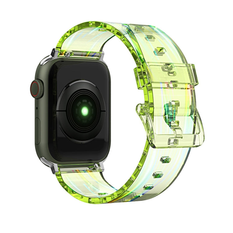 Colorful Transparent Silicone Watchband For Apple Watch Series, 7 45mm / 6 & SE & 5 & 4 44mm / 3 & 2 & 1 42mm, 7 41mm / 6 & SE & 5 & 4 40mm / 3 & 2 & 1 38mm