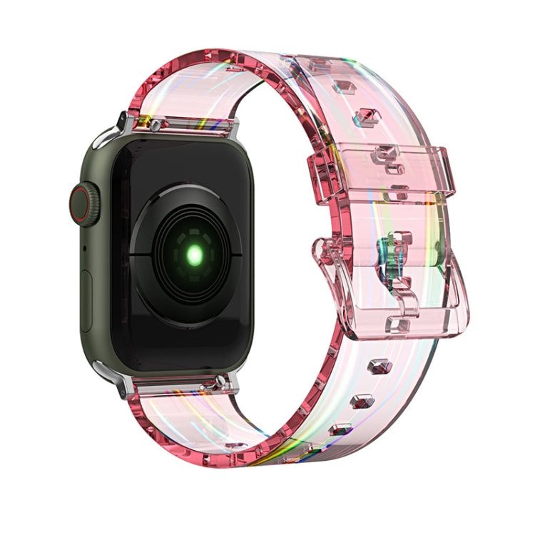 Colorful Transparent Silicone Watchband For Apple Watch Series, 7 45mm / 6 &amp; SE &amp; 5 &amp; 4 44mm / 3 &amp; 2 &amp; 1 42mm, 7 41mm / 6 &amp; SE &amp; 5 &amp; 4 40mm / 3 &amp; 2 &amp; 1 38mm