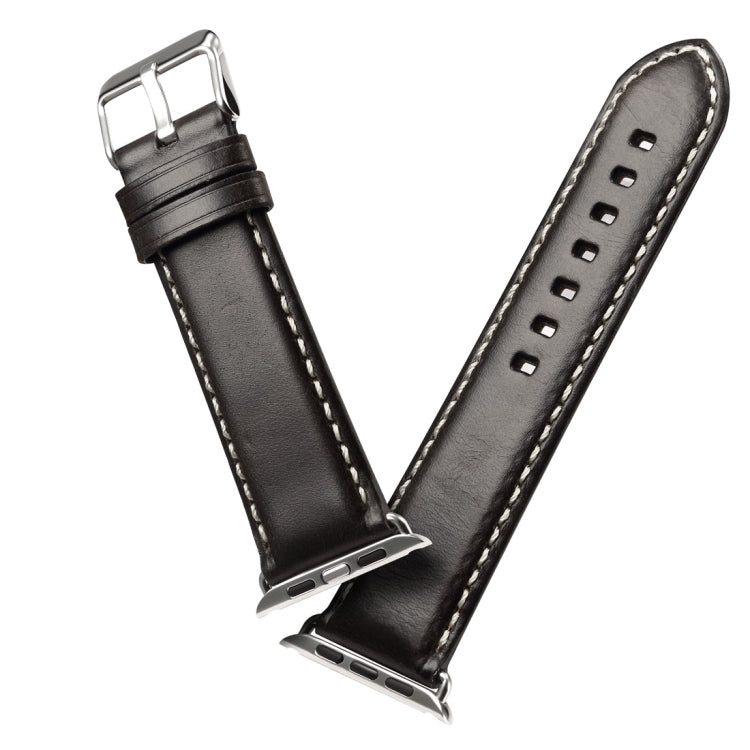 Oil Wax Retro Cowhide Strap Watchband, For Apple Watch Series, For Apple Watch Series 5