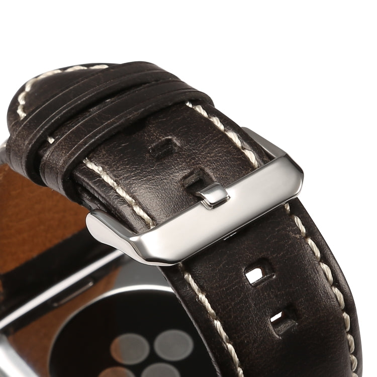 Oil Wax Retro Cowhide Strap Watchband, For Apple Watch Series, For Apple Watch Series 5