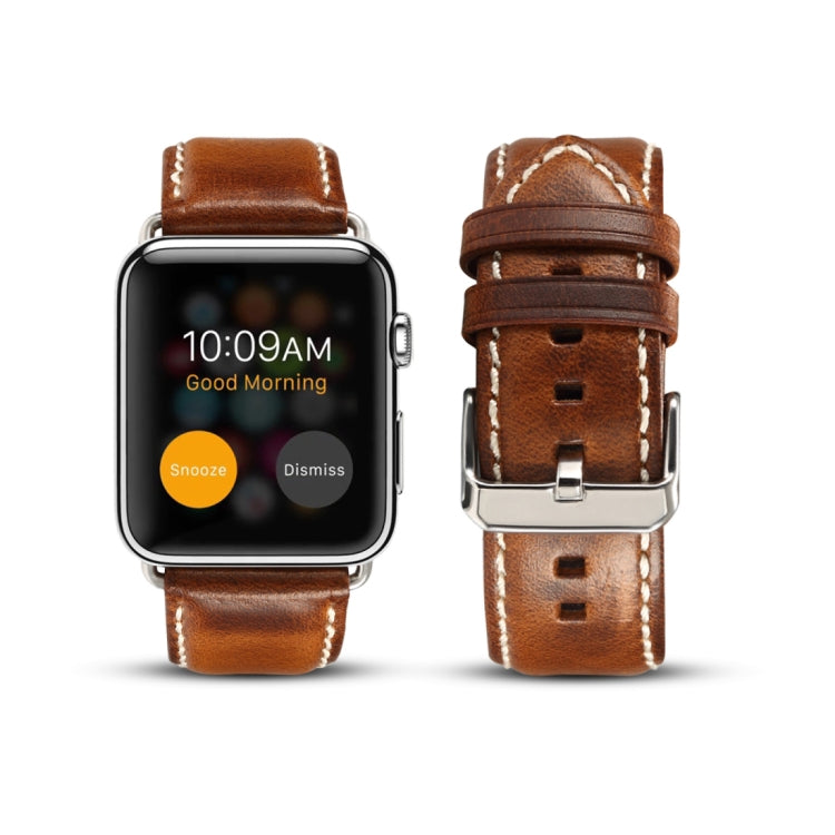 Oil Wax Retro Cowhide Strap Watchband, For Apple Watch Series, For Apple Watch Series 5