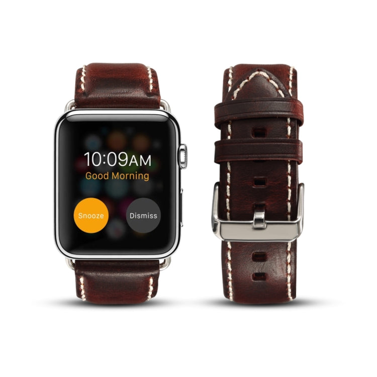 Oil Wax Retro Cowhide Strap Watchband, For Apple Watch Series, For Apple Watch Series 5