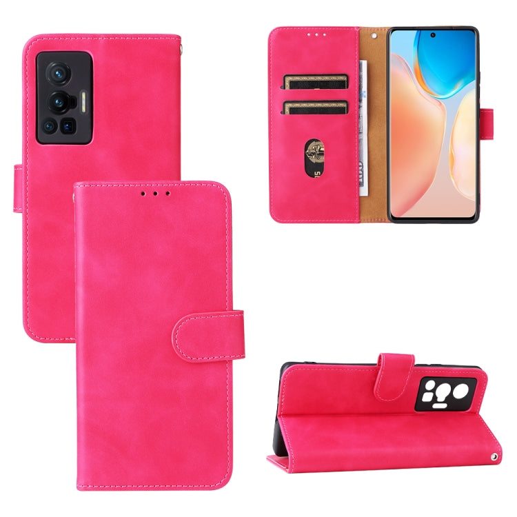 Solid Color Skin Feel Magnetic Buckle Leather Phone Case, For vivo X70 Pro, For vivo Y3s 2021