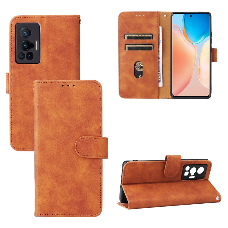 Solid Color Skin Feel Magnetic Buckle Leather Phone Case, For vivo X70 Pro, For vivo Y3s 2021