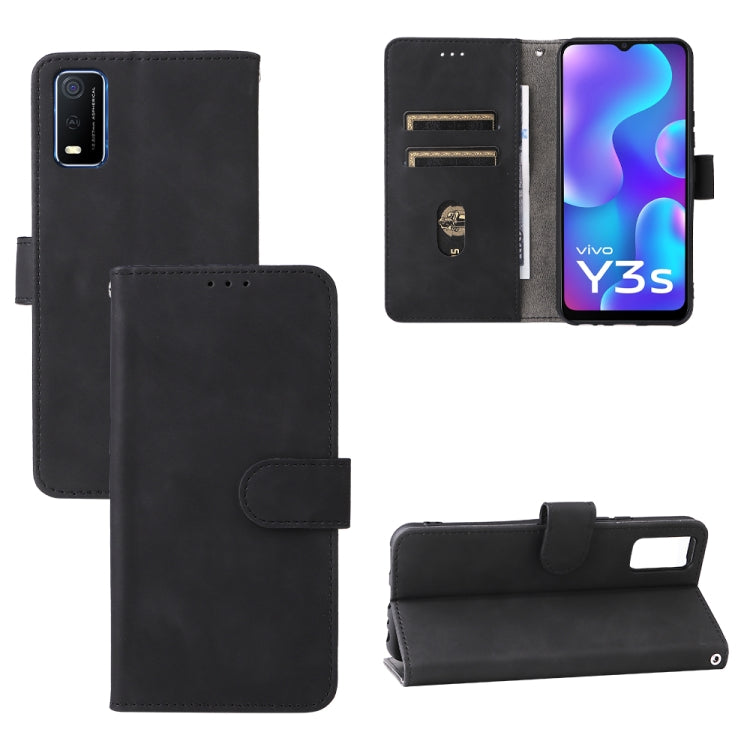 Solid Color Skin Feel Magnetic Buckle Leather Phone Case, For vivo X70 Pro, For vivo Y3s 2021