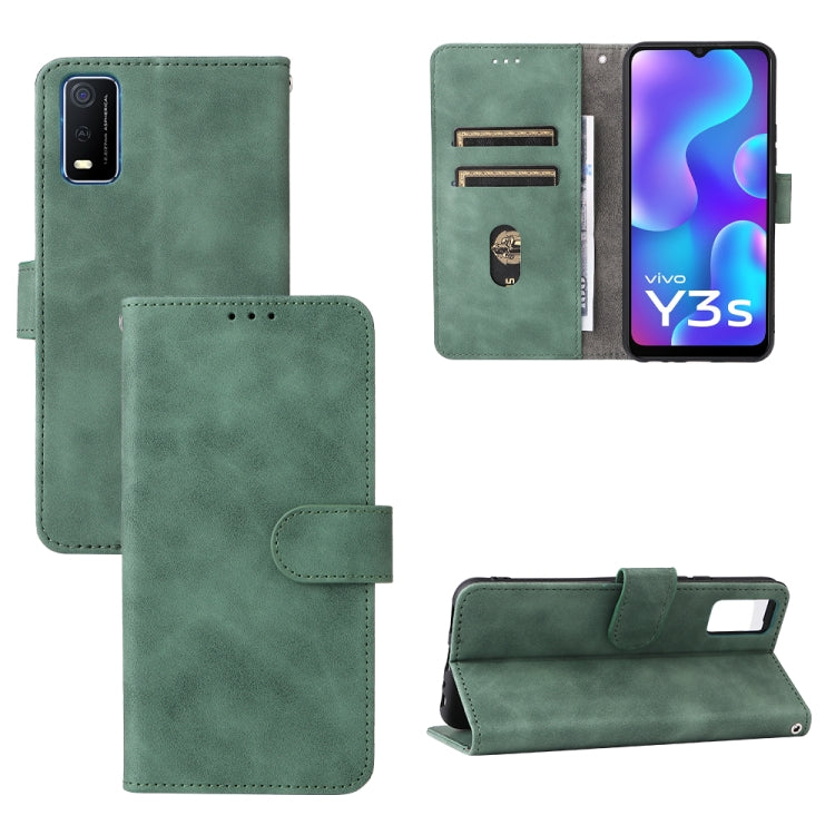 Solid Color Skin Feel Magnetic Buckle Leather Phone Case, For vivo X70 Pro, For vivo Y3s 2021