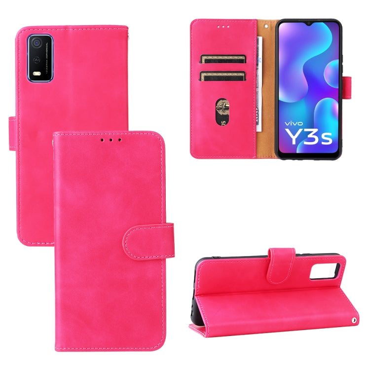 Solid Color Skin Feel Magnetic Buckle Leather Phone Case, For vivo X70 Pro, For vivo Y3s 2021