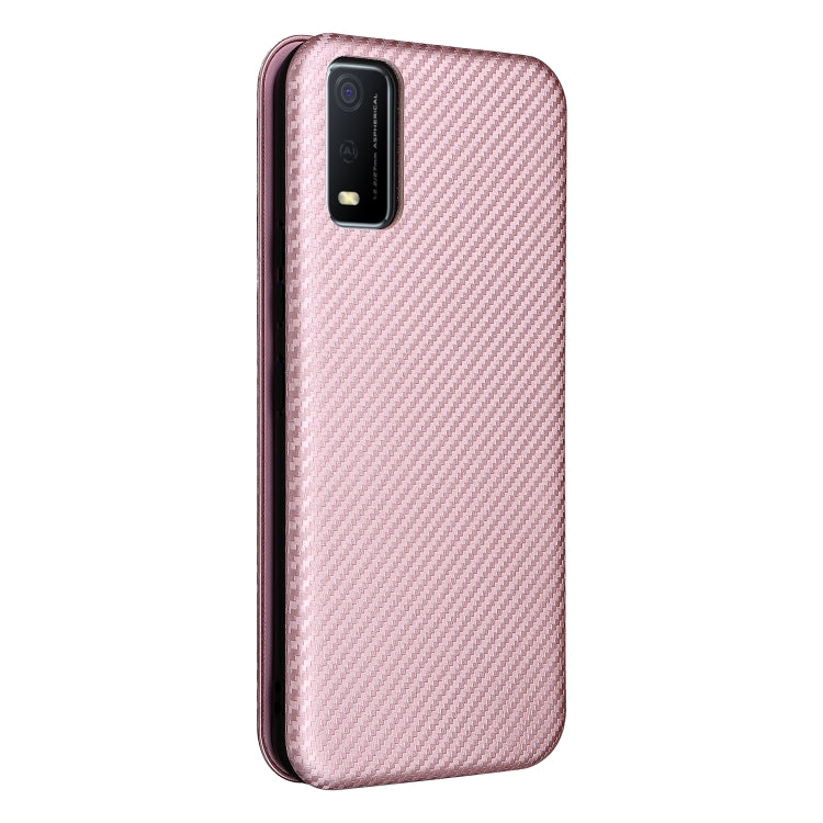 Carbon Fiber Texture Magnetic Horizontal Flip Leather Phone Case, For vivo Y3s 2021, For vivo Y15s / Y15a