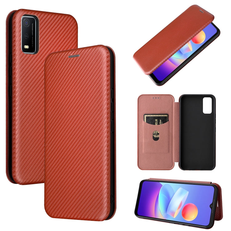 Carbon Fiber Texture Magnetic Horizontal Flip Leather Phone Case, For vivo Y3s 2021, For vivo Y15s / Y15a