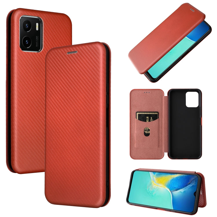 Carbon Fiber Texture Magnetic Horizontal Flip Leather Phone Case, For vivo Y3s 2021, For vivo Y15s / Y15a