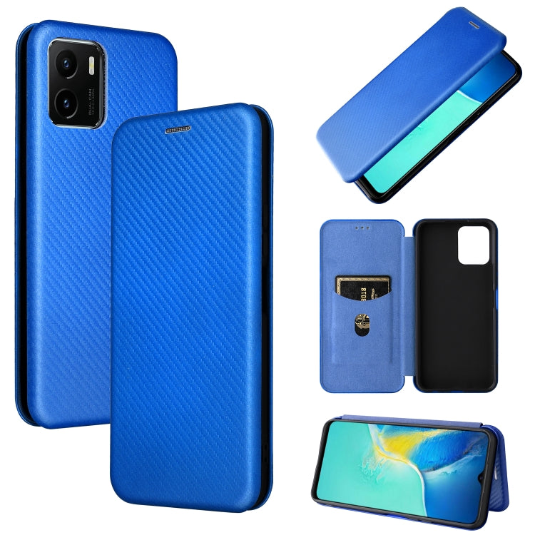 Carbon Fiber Texture Magnetic Horizontal Flip Leather Phone Case, For vivo Y3s 2021, For vivo Y15s / Y15a