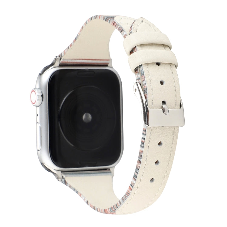 Stitching Stripes Genuine Leather Strap Watchband, For Apple Watch Series, For Apple Watch Series 5