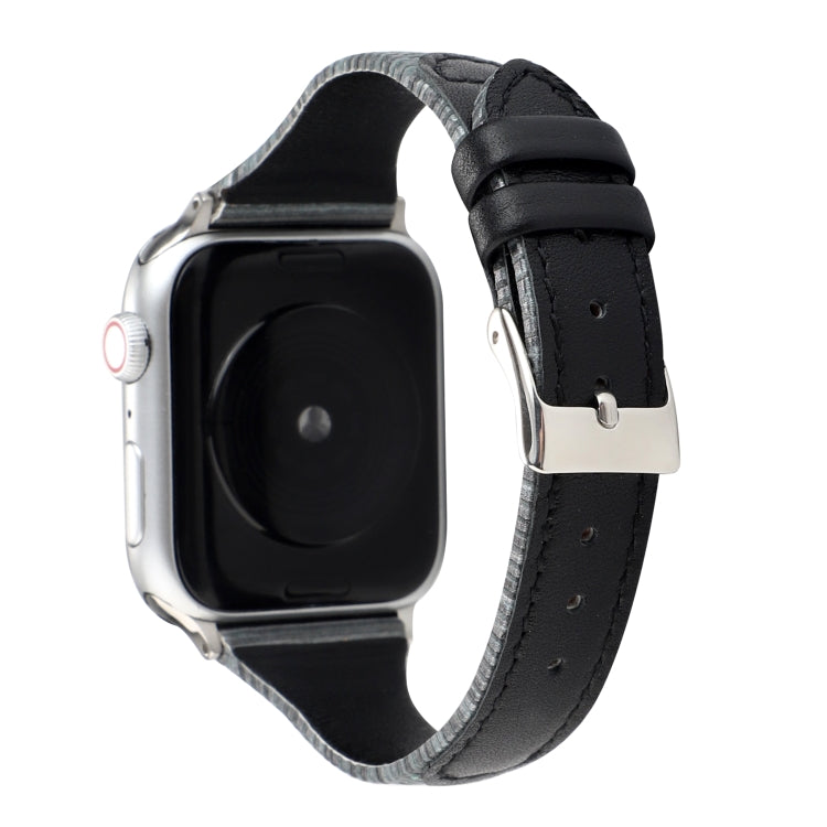 Stitching Stripes Genuine Leather Strap Watchband, For Apple Watch Series, For Apple Watch Series 5