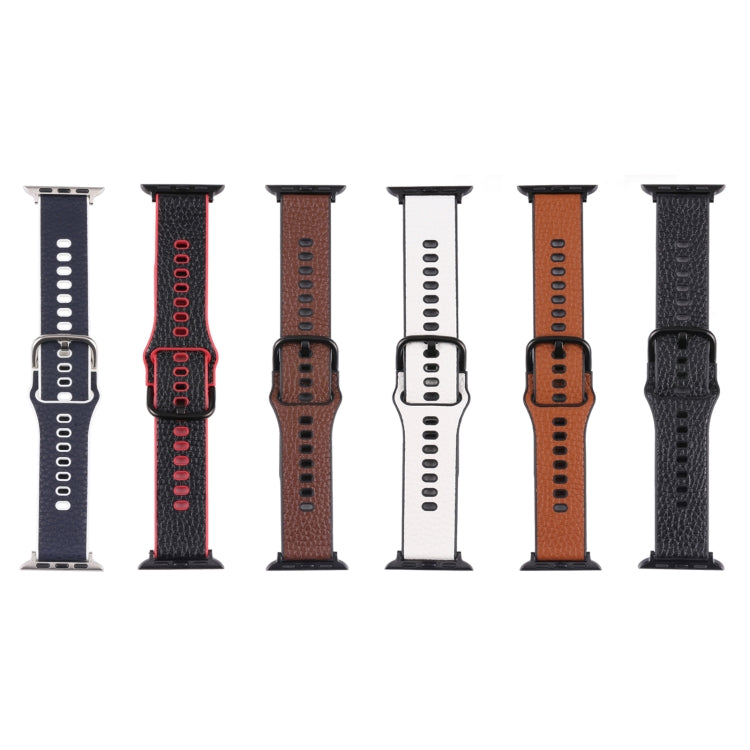 Litchi TPU Watchband For Apple Watch Series, 7 41mm / 6&amp;SE&amp;5&amp;4 40mm / 3&amp;2&amp;1 38mm, 7 45mm / 6&amp;SE&amp;5&amp;4 44mm / 3&amp;2&amp;1 42mm