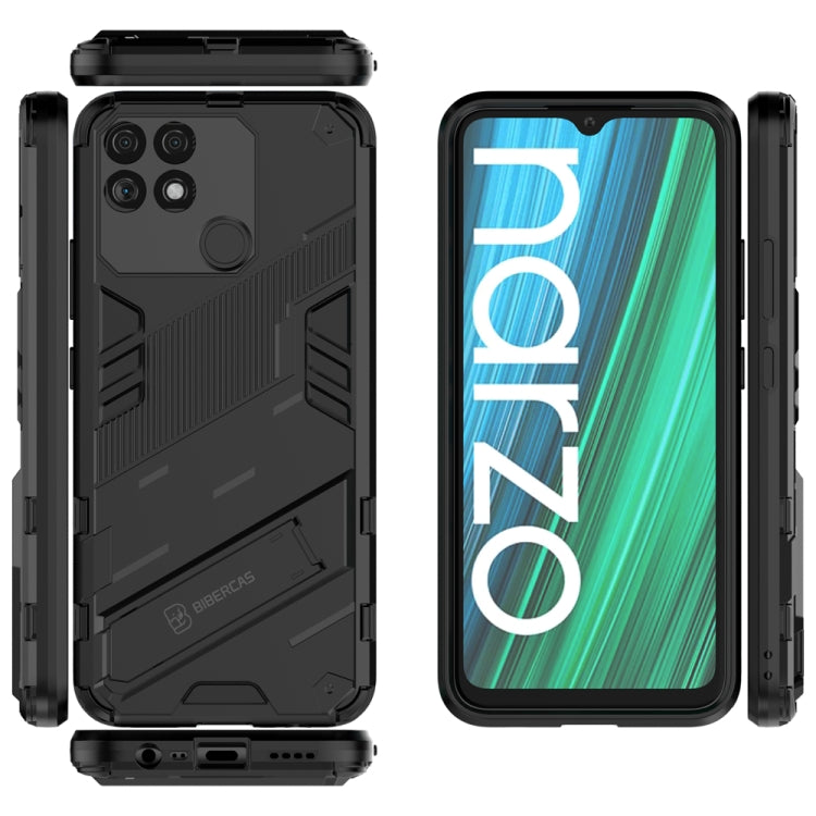 Punk Armor 2 in 1 PC + TPU Shockproof Phone Case with Invisible Holder, For Realme Narzo 50A, For OPPO Realme Narzo 50A, For Realme Narzo 50i, For OPPO Realme Narzo 50i