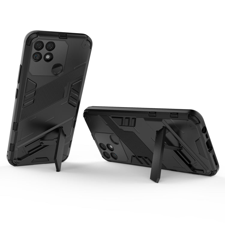 Punk Armor 2 in 1 PC + TPU Shockproof Phone Case with Invisible Holder, For Realme Narzo 50A, For OPPO Realme Narzo 50A, For Realme Narzo 50i, For OPPO Realme Narzo 50i