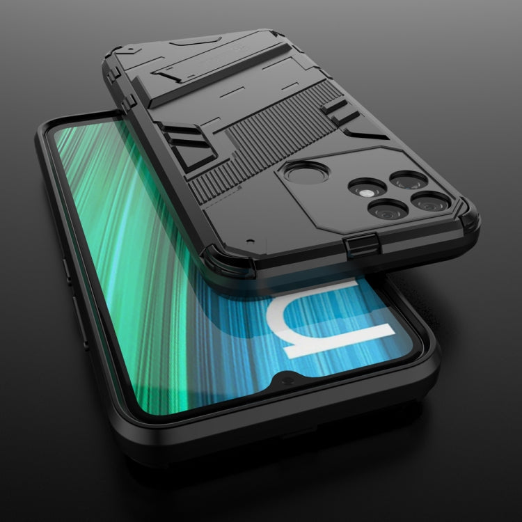 Punk Armor 2 in 1 PC + TPU Shockproof Phone Case with Invisible Holder, For Realme Narzo 50A, For OPPO Realme Narzo 50A, For Realme Narzo 50i, For OPPO Realme Narzo 50i