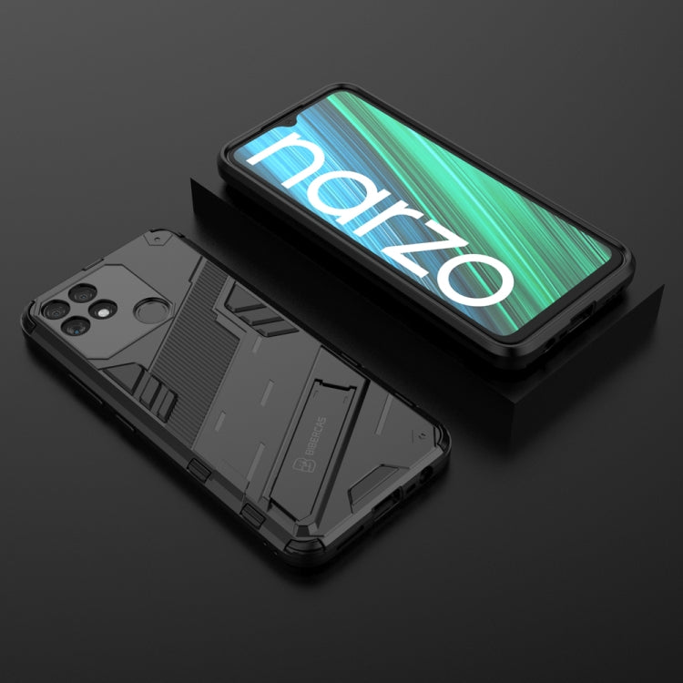 Punk Armor 2 in 1 PC + TPU Shockproof Phone Case with Invisible Holder, For Realme Narzo 50A, For OPPO Realme Narzo 50A, For Realme Narzo 50i, For OPPO Realme Narzo 50i