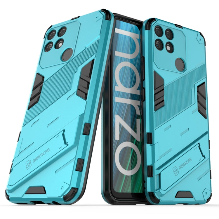 Punk Armor 2 in 1 PC + TPU Shockproof Phone Case with Invisible Holder, For Realme Narzo 50A, For OPPO Realme Narzo 50A, For Realme Narzo 50i, For OPPO Realme Narzo 50i