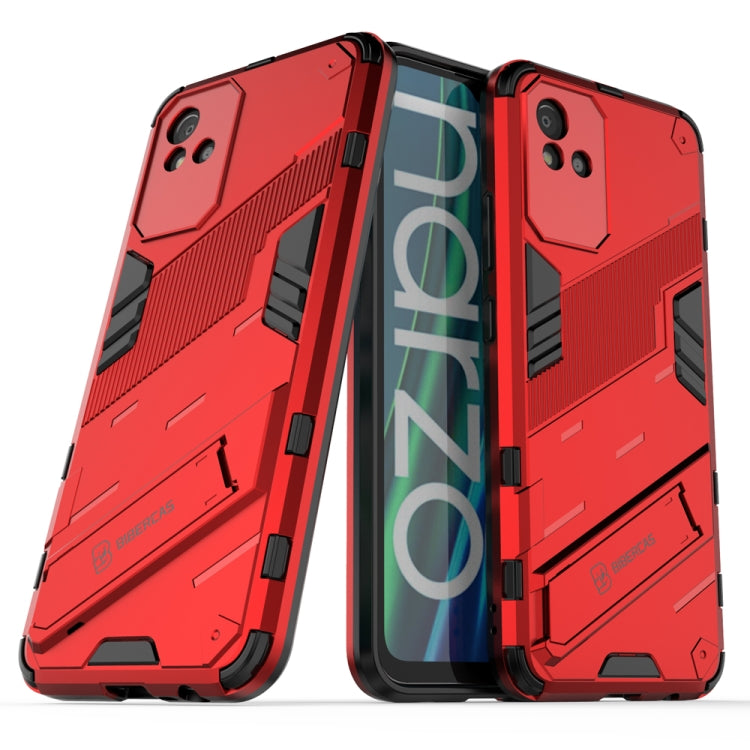 Punk Armor 2 in 1 PC + TPU Shockproof Phone Case with Invisible Holder, For Realme Narzo 50A, For OPPO Realme Narzo 50A, For Realme Narzo 50i, For OPPO Realme Narzo 50i