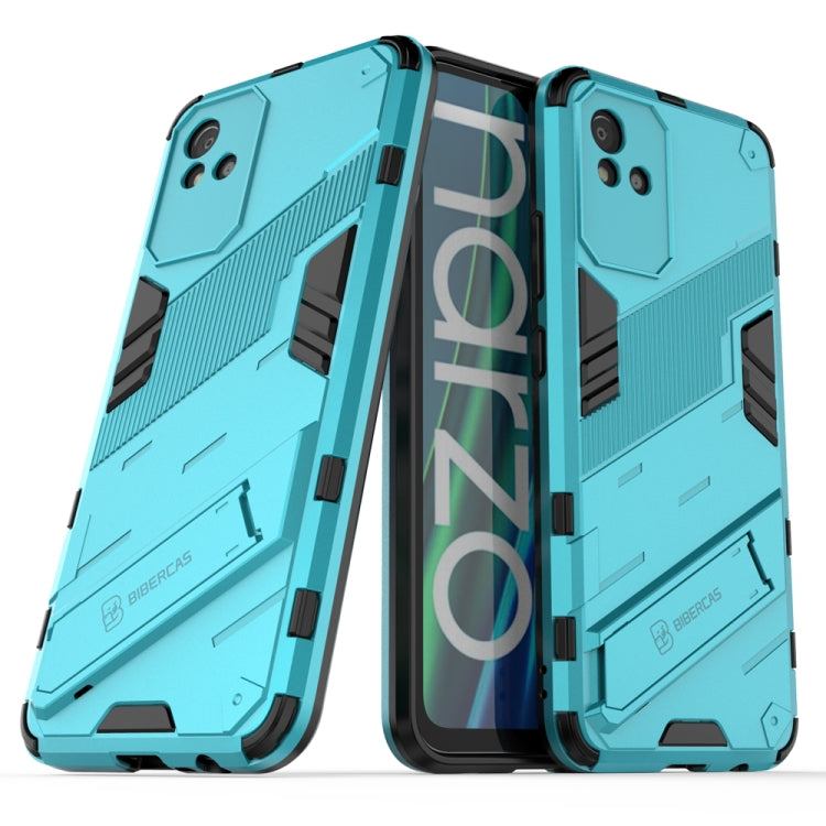 Punk Armor 2 in 1 PC + TPU Shockproof Phone Case with Invisible Holder, For Realme Narzo 50A, For OPPO Realme Narzo 50A, For Realme Narzo 50i, For OPPO Realme Narzo 50i