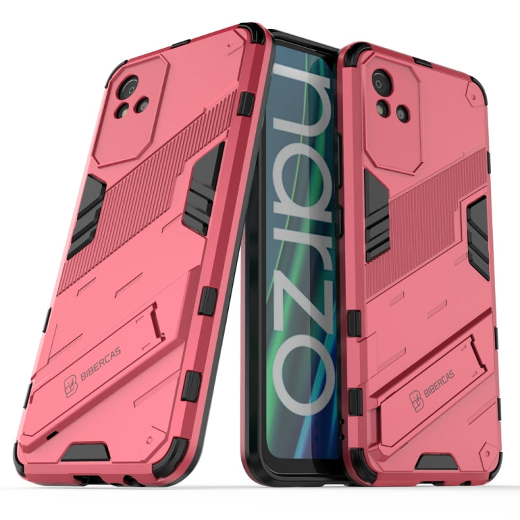 Punk Armor 2 in 1 PC + TPU Shockproof Phone Case with Invisible Holder, For Realme Narzo 50A, For OPPO Realme Narzo 50A, For Realme Narzo 50i, For OPPO Realme Narzo 50i