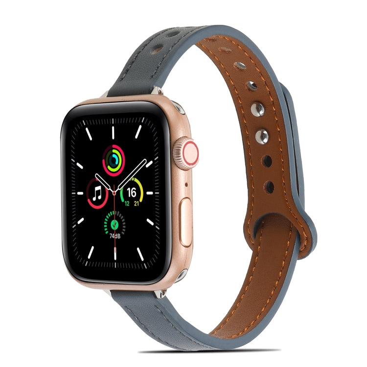 Double Rivets Leather Watchband for Apple Watch Series, 7 41mm / 6&SE&5&4 40mm / 3&2&1 38mm, 7 45mm / 6&SE&5&4 44mm / 3&2&1 42mm