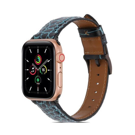 Crocodile Texture Leather Watchband for Apple Watch Series, 7 41mm / 6&SE&5&4 40mm / 3&2&1 38mm, 7 45mm / 6&SE&5&4 44mm / 3&2&1 42mm