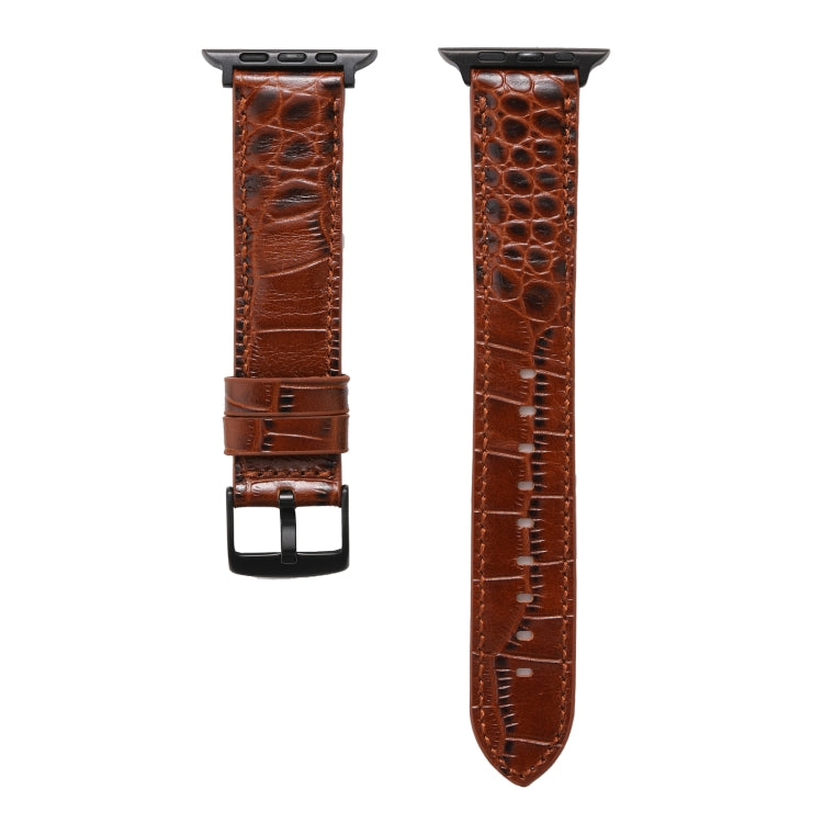 Crocodile Texture Leather Watchband for Apple Watch Series, 7 41mm / 6&SE&5&4 40mm / 3&2&1 38mm, 7 45mm / 6&SE&5&4 44mm / 3&2&1 42mm