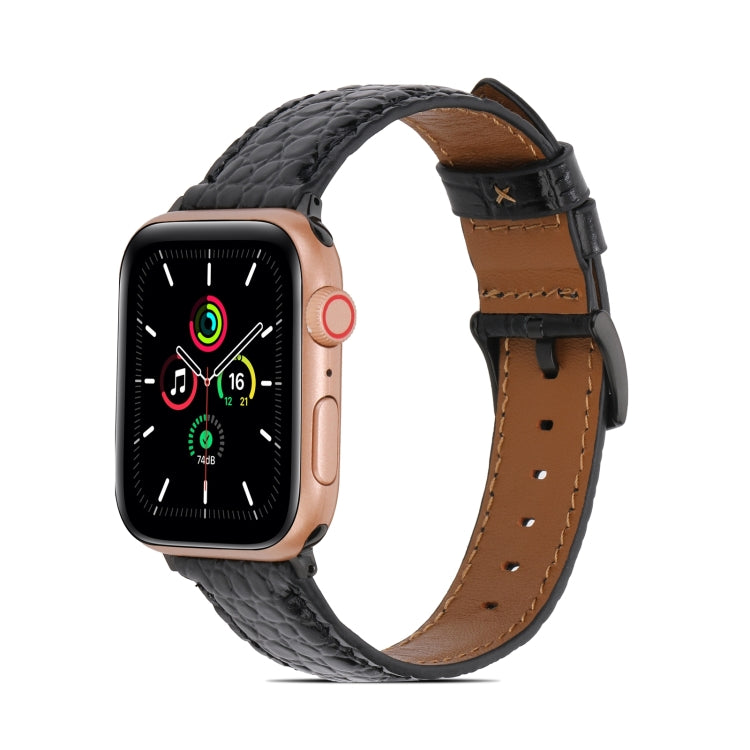 Crocodile Texture Leather Watchband for Apple Watch Series, 7 41mm / 6&SE&5&4 40mm / 3&2&1 38mm, 7 45mm / 6&SE&5&4 44mm / 3&2&1 42mm