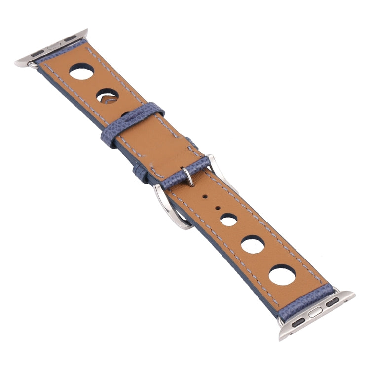 PU Silver Buckle Watchband For Apple Watch Series, 7 41mm / 6&SE&5&4 40mm / 3&2&1 38mm, 7 45mm / 6&SE&5&4 44mm / 3&2&1 42mm