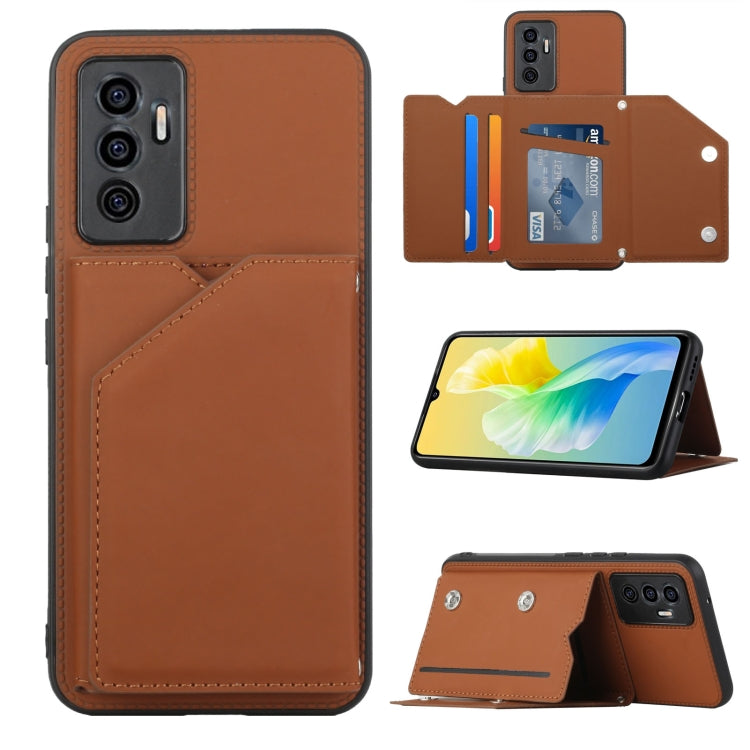 Skin Feel PU + TPU + PC Phone Case with Card Slots, For vivo S10e / V23e, For Xiaomi Redmi Note 11 Pro, For Samsung Galaxy S22 5G, For Samsung Galaxy S22+ 5G, For Samsung Galaxy S22 Ultra 5G