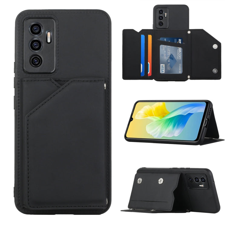 Skin Feel PU + TPU + PC Phone Case with Card Slots, For vivo S10e / V23e, For Xiaomi Redmi Note 11 Pro, For Samsung Galaxy S22 5G, For Samsung Galaxy S22+ 5G, For Samsung Galaxy S22 Ultra 5G