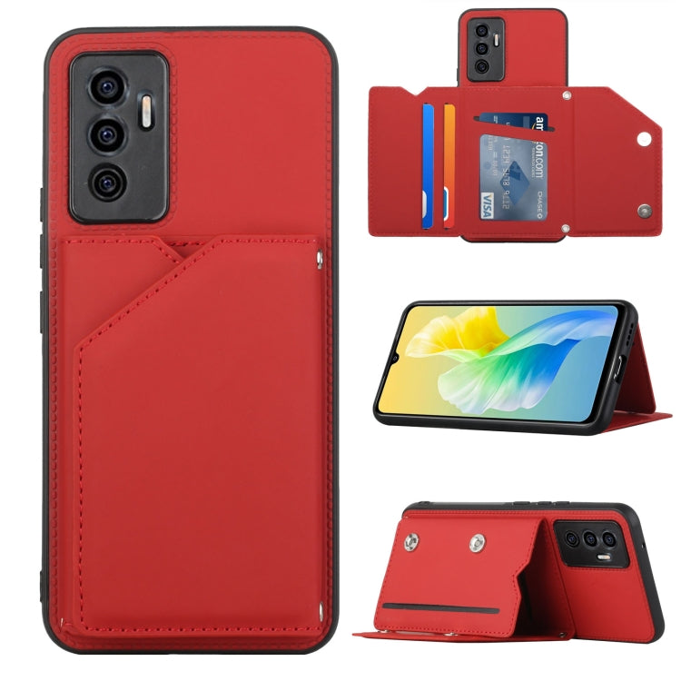 Skin Feel PU + TPU + PC Phone Case with Card Slots, For vivo S10e / V23e, For Xiaomi Redmi Note 11 Pro, For Samsung Galaxy S22 5G, For Samsung Galaxy S22+ 5G, For Samsung Galaxy S22 Ultra 5G